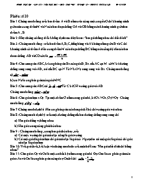 Bài tập tự luận Hình học Lớp 7